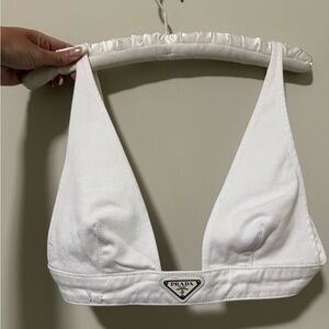 Prada logo bralette top